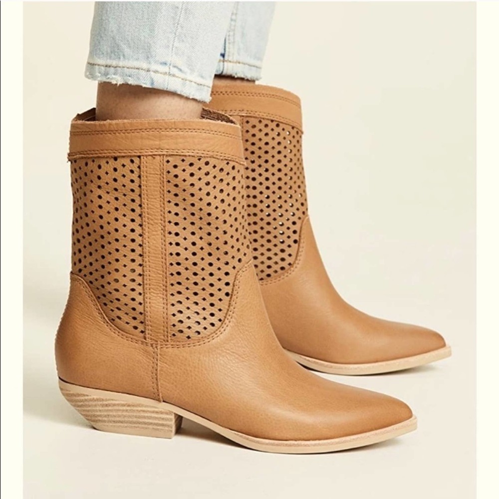 Dolce Vita Leather Union Laser Cut Western Booties